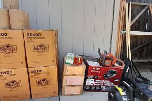 Sale! Lawn tools, supplies, trailer lights, clothes, etc lot of new items