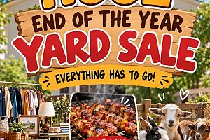 HUGE YARD SALE WITH PETTING ZOO AND FOOD