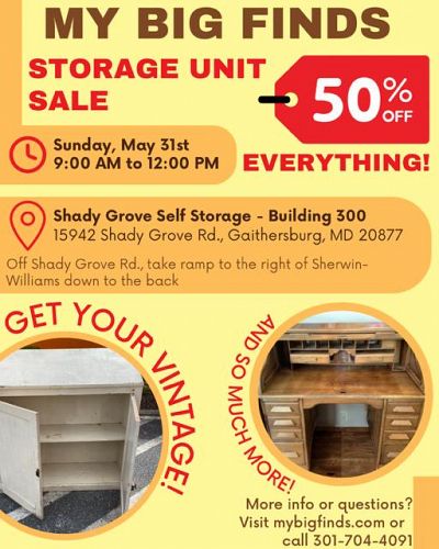 My Big Finds Storage Unit SALE 50% OFF EVERYTHING