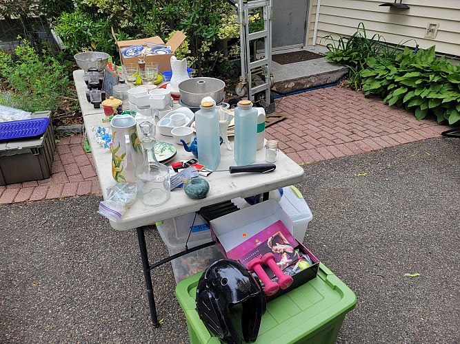 multi family moving yard sale photo