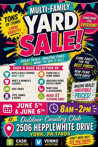 HUGE Multi-Family Yardsale 6/5&6/6! photo