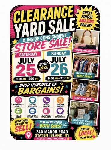 🏡🌞 SATURDAY 7/25 & SUNDAY 7/26 INDOOR & OUTDOOR YARD SALE! 🌞 cover