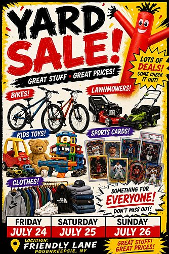 Huge Multi Family Yard Sale you don't want to miss