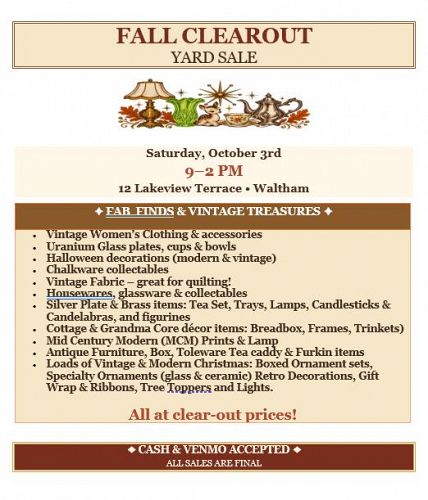 Fall Clear Out Yard Sale